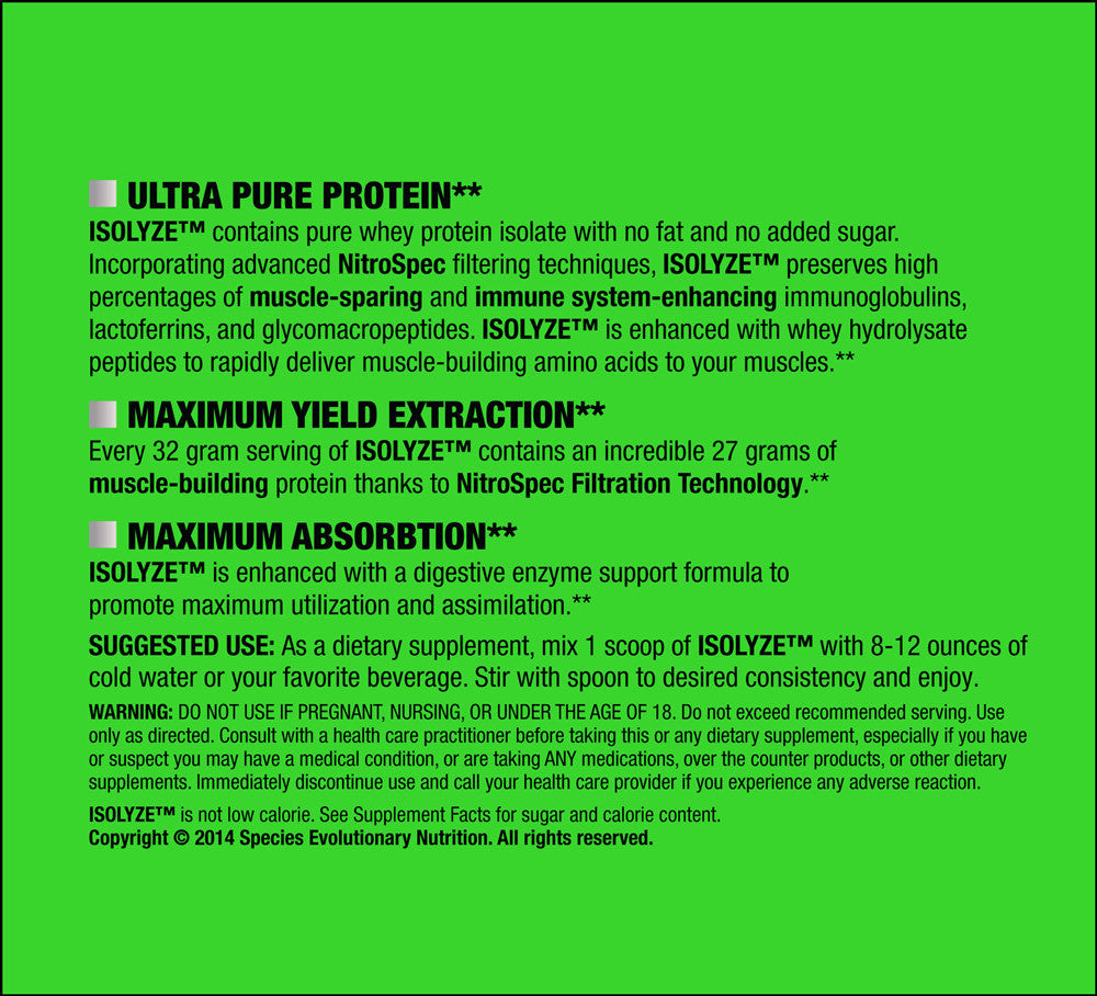 Isolyze Vanilla Peanut Butter 22 ON SALE