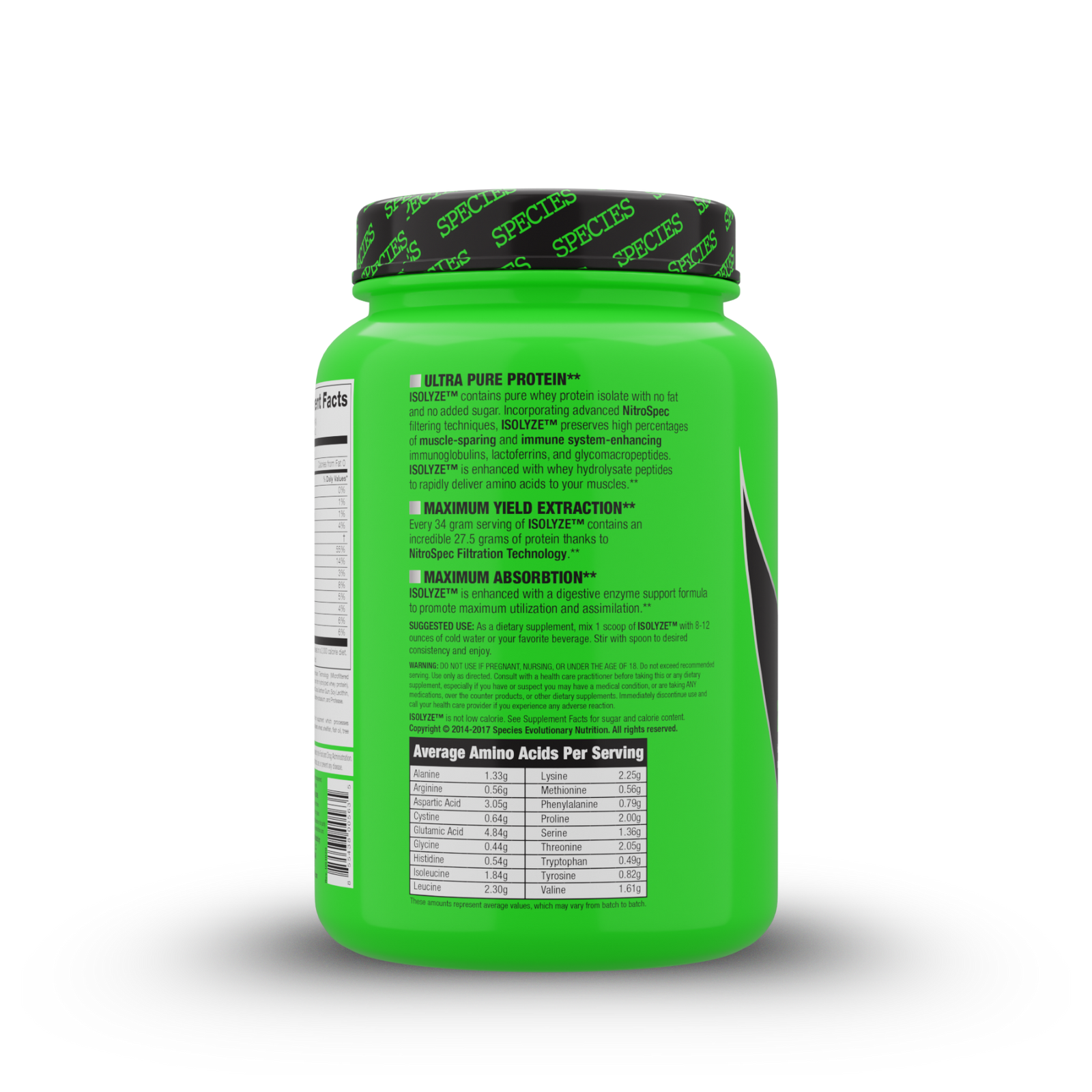 Isolyze 22 Serve Chocolate Peanut Butter - Side