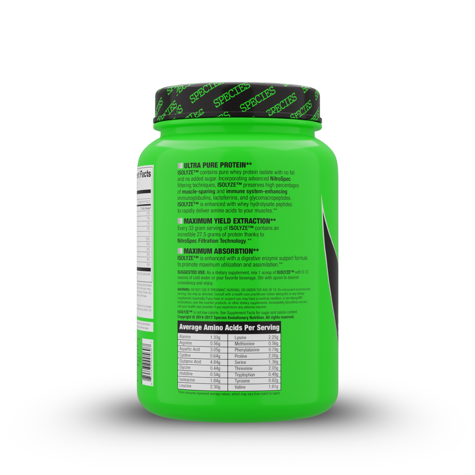 Isolyze 22 Serve Vanilla Peanut Butter - Side