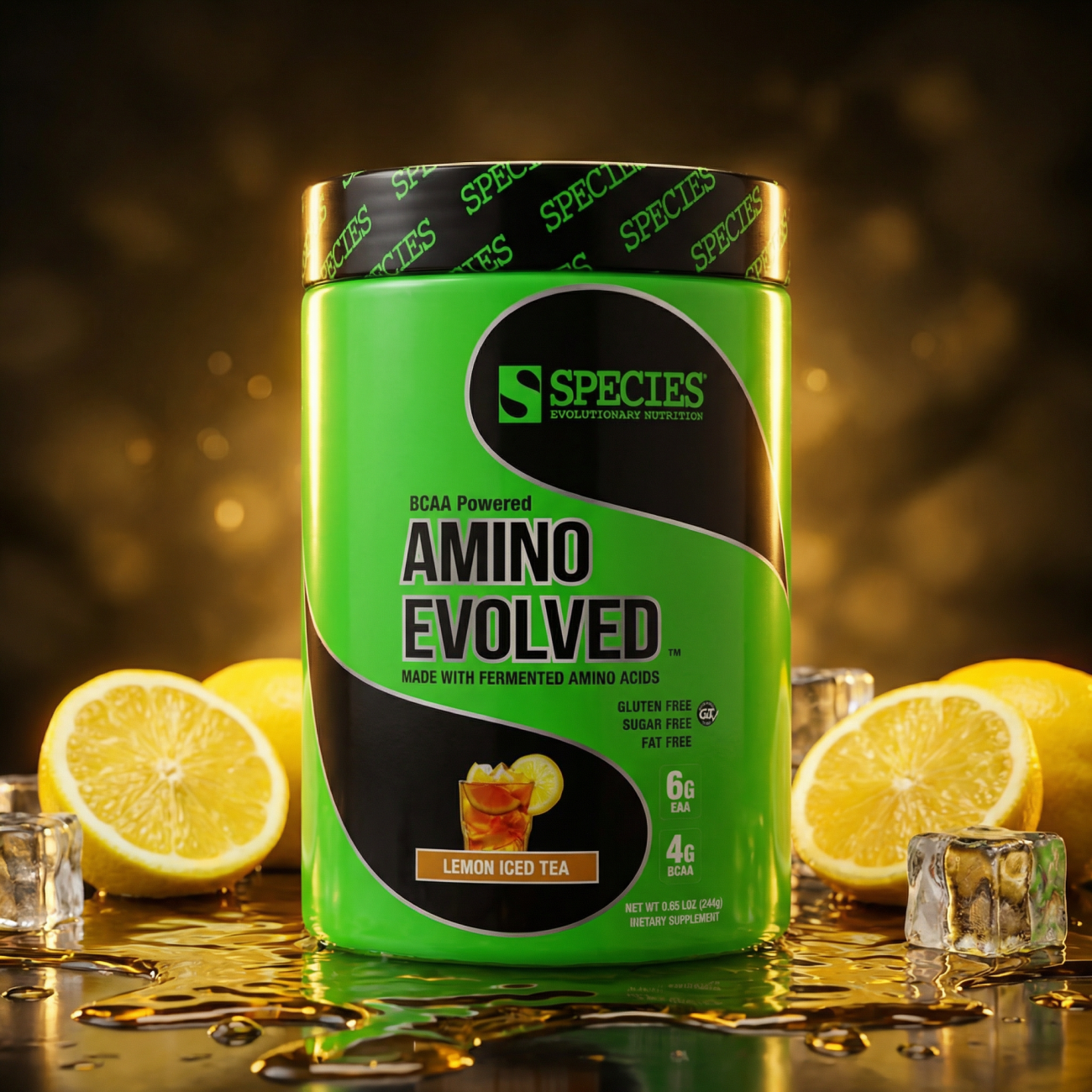 Amino Evolved Lemon Iced Tea - Hero Dark
